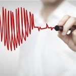 Man drawing a heart using electrical waveform