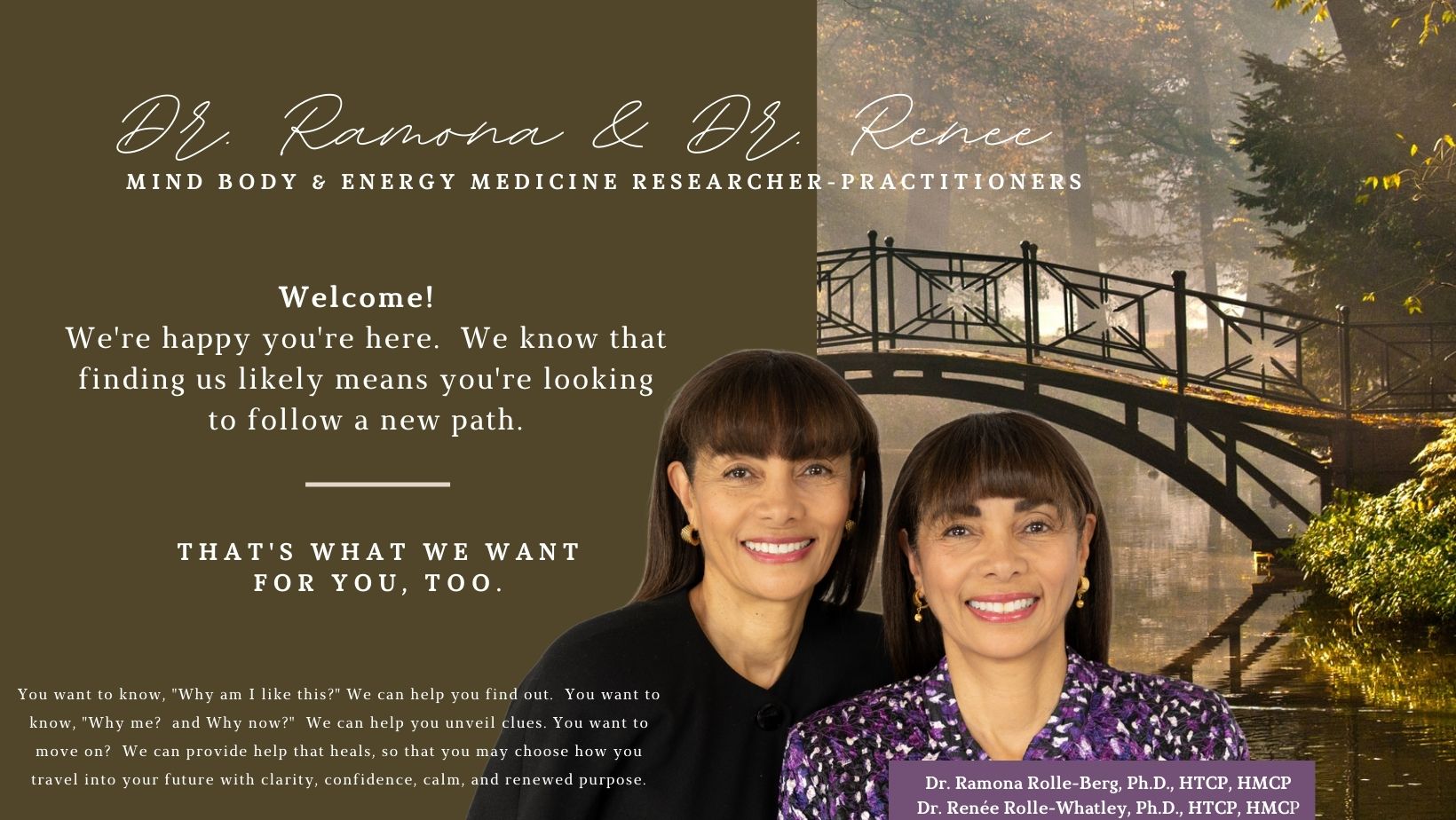 Welcome and photo of Dr. Ramona Rolle-Berg, Ph.D. and Dr. Renee Rolle-Whatley, Ph.D.